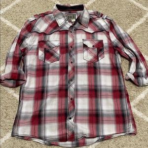 BKE athletic fit snap shirt - L